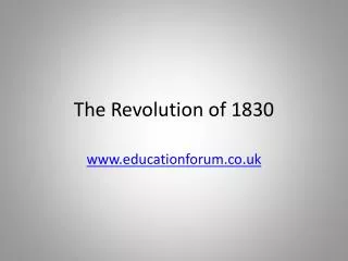 The Revolution of 1830