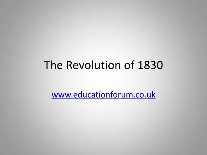 the revolution of 1830
