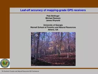 Leaf-off accuracy of mapping-grade GPS receivers