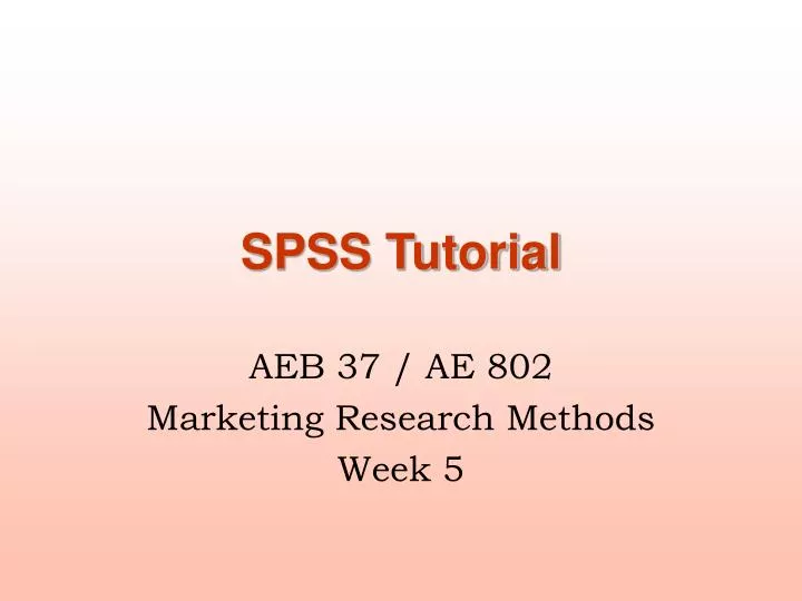 spss tutorial