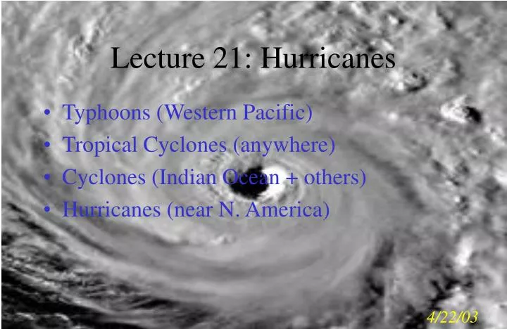 lecture 21 hurricanes