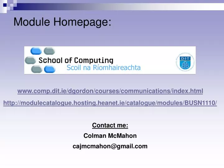 module homepage