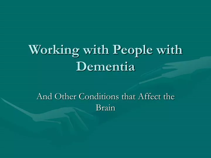 working with people with dementia