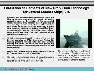 Evaluation of Elements of New Propulsion Technology for Littoral Combat Ships, LTS