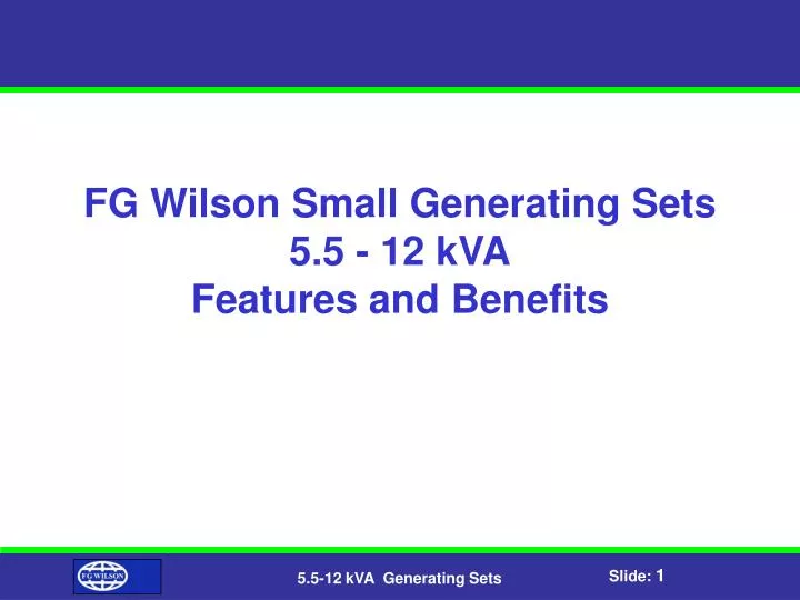 fg wilson small generating sets 5 5 12 kva features and benefits