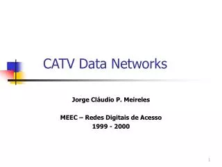 CATV Data Networks