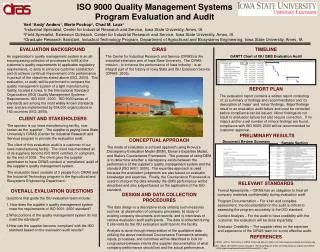 ISO 9000 Quality Management Systems Program Evaluation and Audit