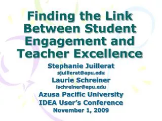 Finding the Link Between Student Engagement and Teacher Excellence