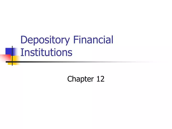 depository financial institutions