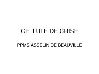cellule de crise