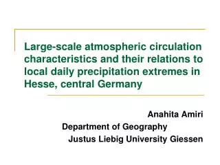 Large-scale atmospheric circulation characteristics and their relations to local daily precipitation extremes in Hesse