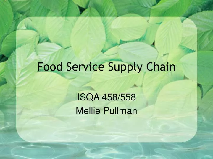 food service supply chain
