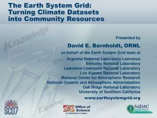 The Earth System Grid: Turning Climate Datasets into Community Resources