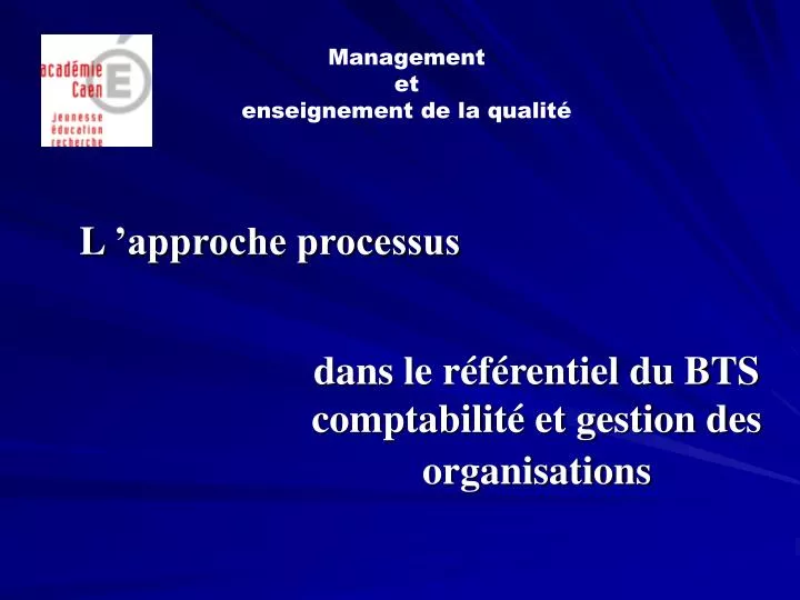 l approche processus