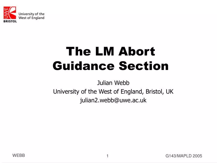 the lm abort guidance section