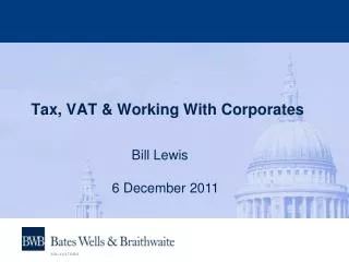 Tax, VAT &amp; Working With Corporates