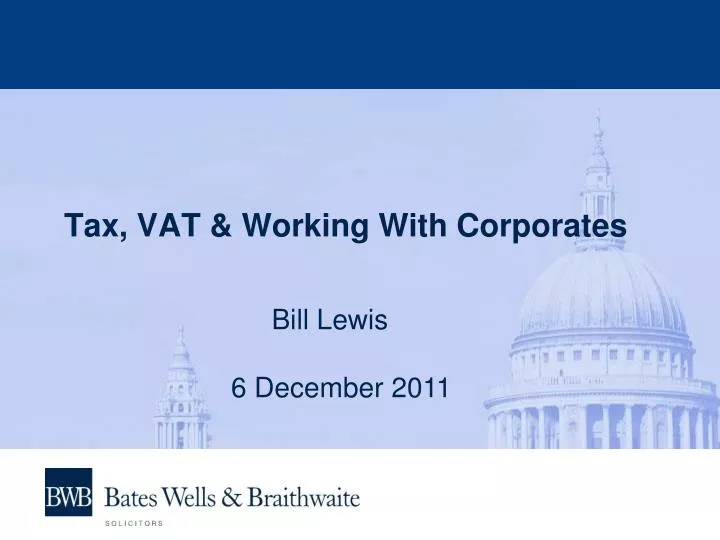 tax vat working with corporates