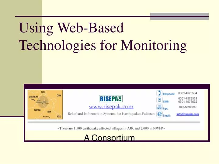using web based technologies for monitoring