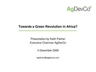 Towards a Green Revolution in Africa?