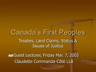 Canada’s First Peoples