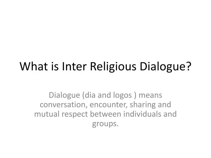 what is inter religious dialogue