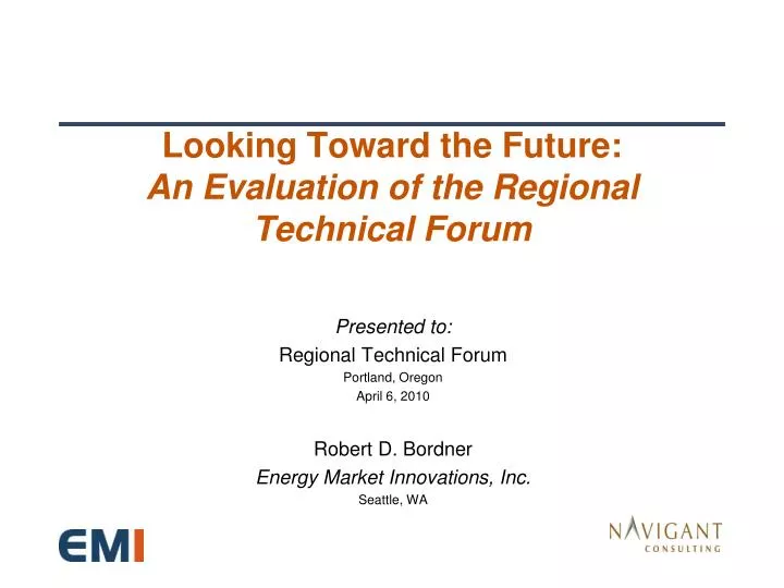 looking toward the future an evaluation of the regional technical forum