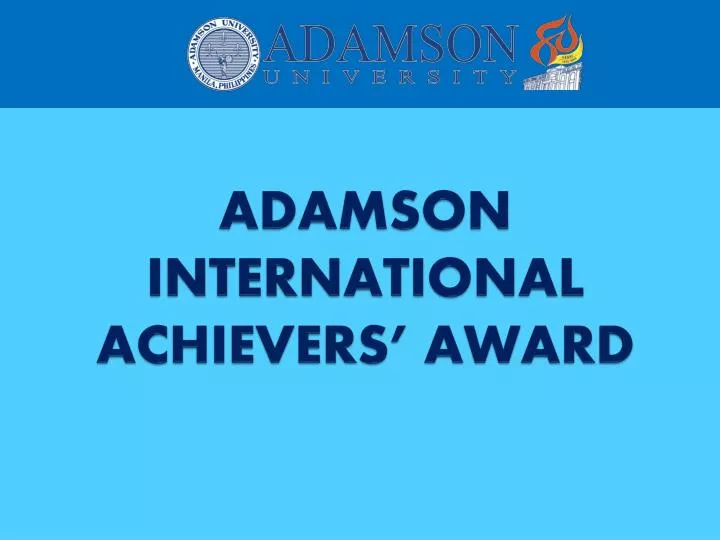 adamson international achievers award