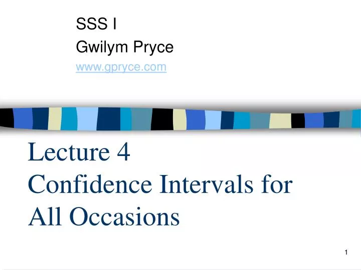 lecture 4 confidence intervals for all occasions