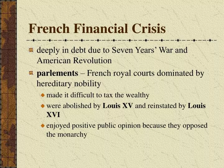 french financial crisis