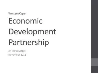 Western Cape Economic Development Partnership