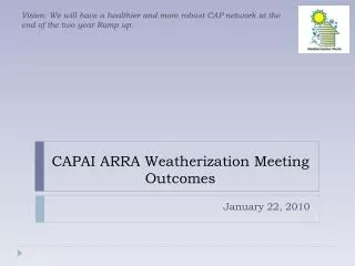 CAPAI ARRA Weatherization Meeting Outcomes