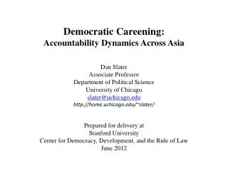 Democratic Careening: Accountability Dynamics Across Asia