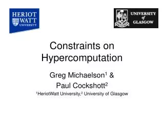 Constraints on Hypercomputation