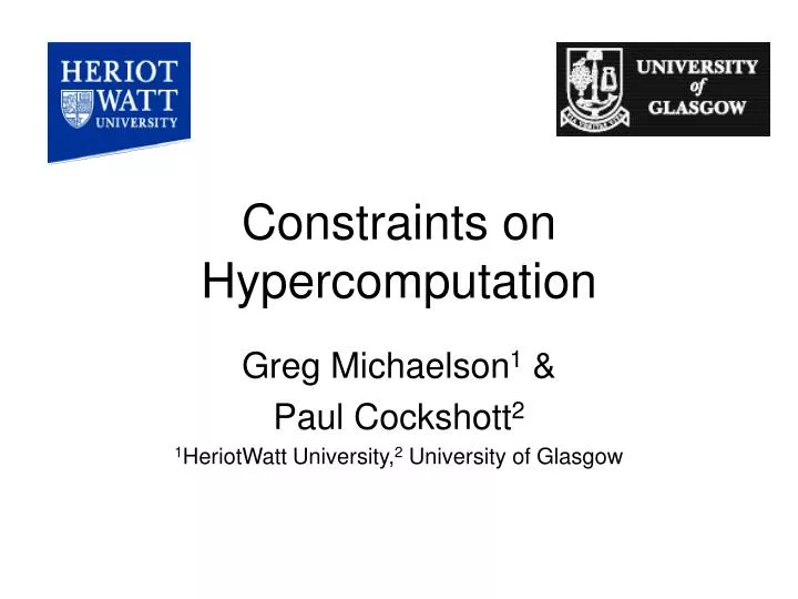 constraints on hypercomputation