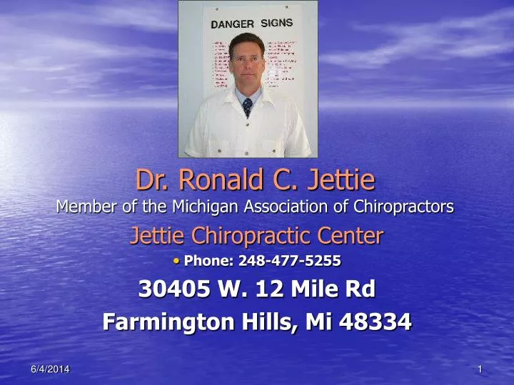 dr ronald c jettie member of the michigan association of chiropractors