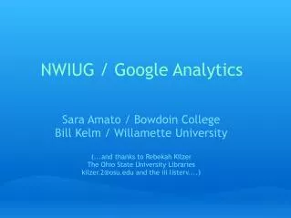 NWIUG / Google Analytics