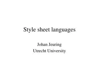 Style sheet languages