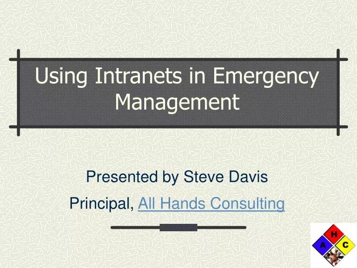 using intranets in emergency management