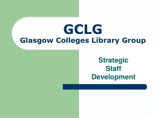 GCLG Glasgow Colleges Library Group