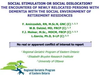SOCIAL STIMULATION OR SOCIAL DISLOCATION? THE ENCOUNTERS OF NEWLY RELOCATED PERSONS WITH DEMENTIA WITH THE SOCIAL ENVIR