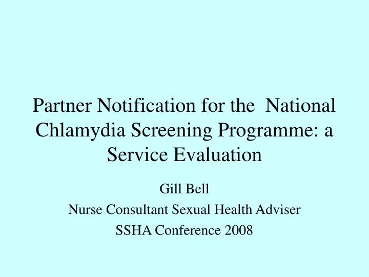 partner notification for the national chlamydia screening programme a service evaluation