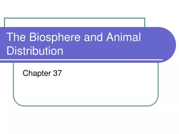 the biosphere and animal distribution