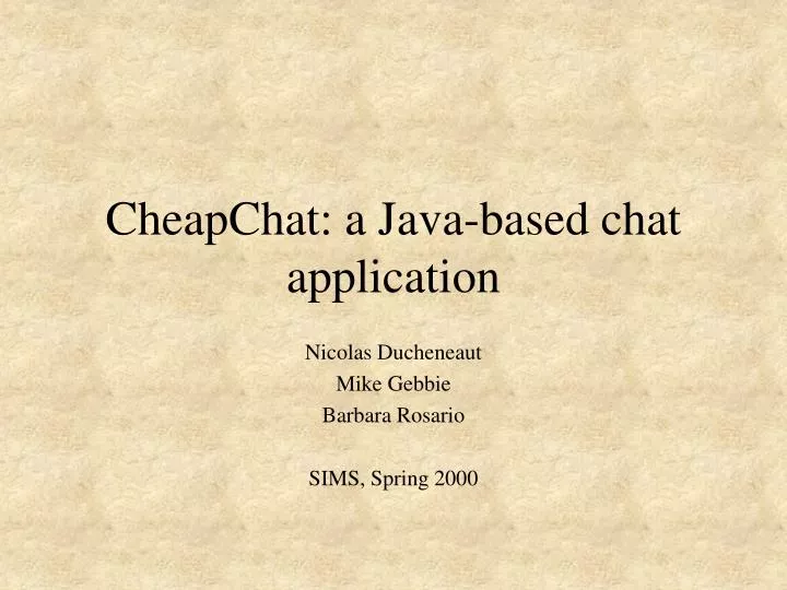 cheapchat a java based chat application