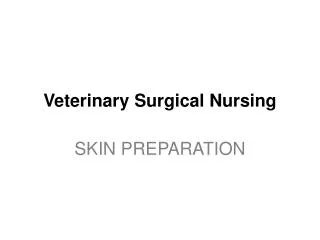 Veterinary Surgical Nursing