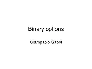 Binary options