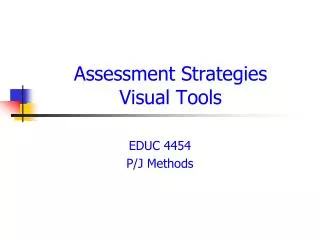 Assessment Strategies Visual Tools
