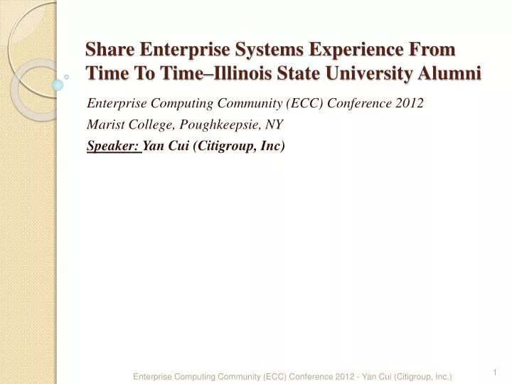 share enterprise systems experience from time to time illinois state university alumni