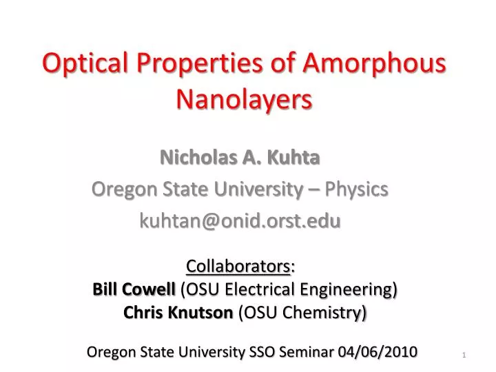 optical properties of amorphous nanolayers