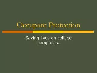 Occupant Protection