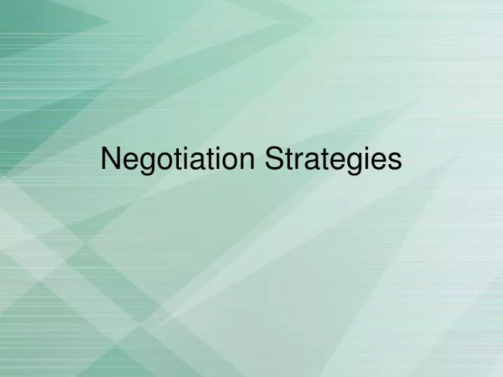negotiation strategies
